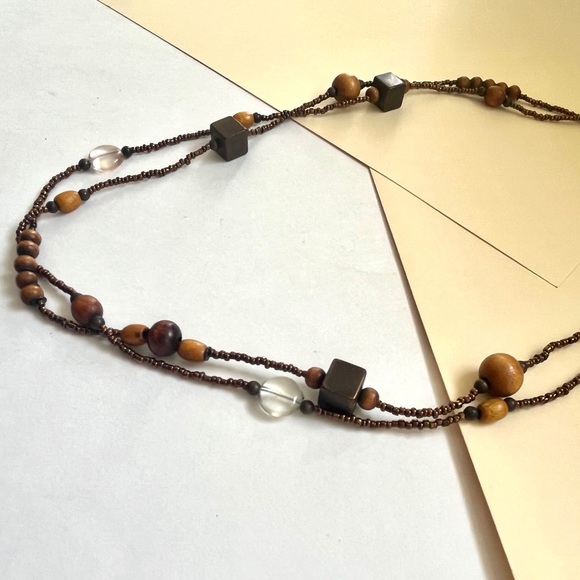 vintage beaded boho long layering necklace - Picture 3 of 7